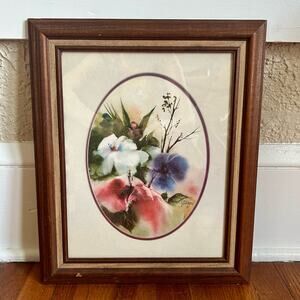 Vintage Gustave Wander Floral Watercolor Print Framed 1980